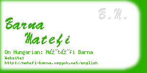 barna matefi business card